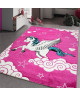 LICORNE Tapis pour enfant 120X170 cm fuchsia et blanc