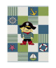 PIRATA Tapis pour enfant 120x170 cm bleu, blanc et vert