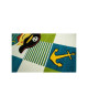 PIRATA Tapis pour enfant 120x170 cm bleu, blanc et vert