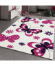 BUTTERFLY Tapis pour enfant 120x170 cm blanc, rose et violet