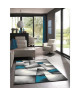 BRILLANCE Tapis de salon  120x170 cm turquoise, noir et gris