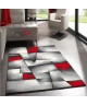 BRILLANCE Tapis de salon  160x230 cm rouge, noir et gris