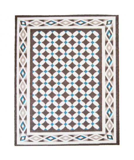 UTOPIA Tapis de salon carreaux de ciment 160x230 cm beige et blanc