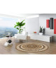 LUXUS Tapis de salon contemporain rond  120x120cm  or