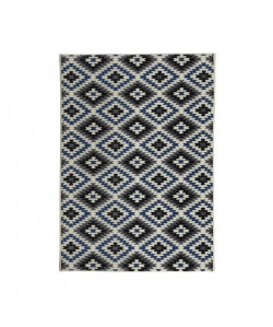 LUXUS Tapis de salon contemporain  120x170cm  Creme / Bleu