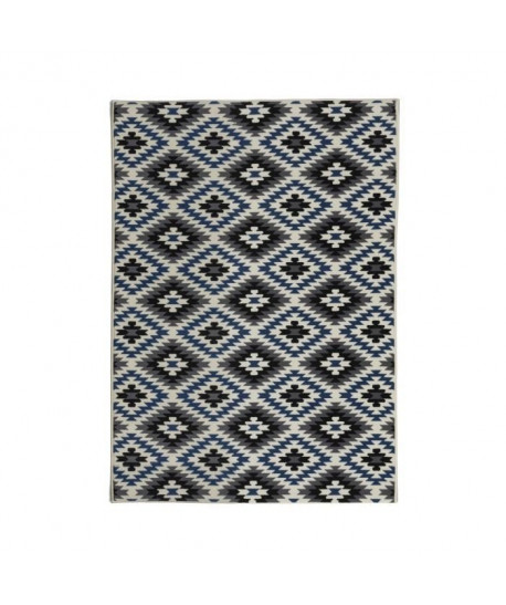 LUXUS Tapis de salon contemporain  120x170cm  Creme / Bleu