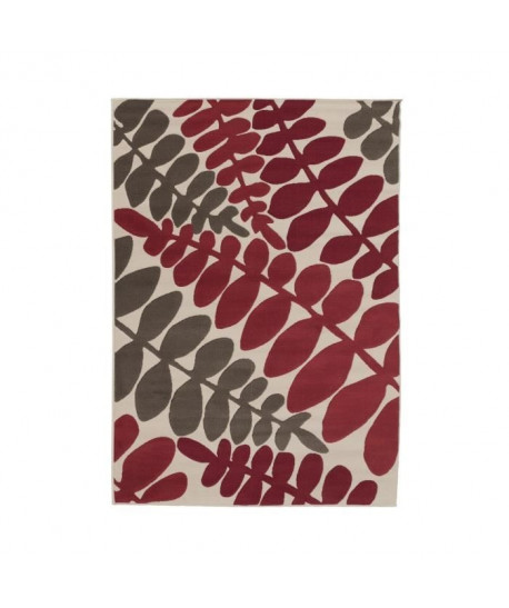 LUXUS Tapis de salon contemporain  160x225cm  Rouge / Ivoire