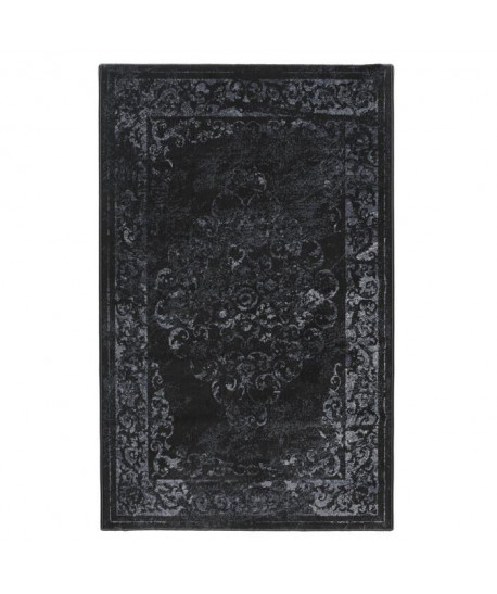 LUXUS Tapis de salon vintage noir 160x225 cm