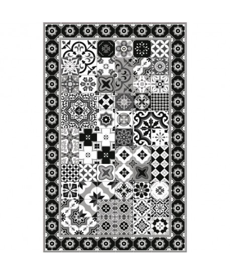 FARO Tapis 100% vinyle  49,5 x 80 cm  Epaisseur 1,5 mm  Noir et Blanc