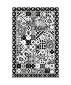 FARO Tapis 100% vinyle  98 x 150 cm  Epaisseur 1,5 mm  Noir et Blanc