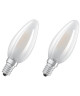 OSRAM Lot de 2 Ampoules LED E14 flamme dépolie 4 W équivalent a 40 W blanc froid