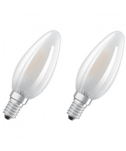 OSRAM Lot de 2 Ampoules LED E14 flamme dépolie 4 W équivalent a 40 W blanc froid