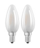 OSRAM Lot de 2 Ampoules LED E14 flamme dépolie 4 W équivalent a 40 W blanc froid