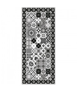 FARO Tapis 100% vinyle  49,5 x 115 cm  Epaisseur 1,5 mm  Noir et Blanc