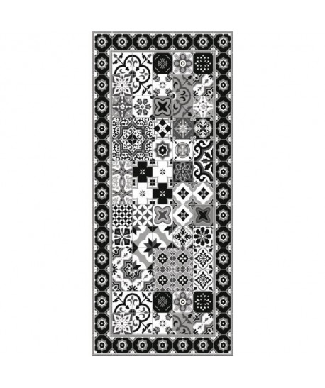 FARO Tapis 100% vinyle  49,5 x 115 cm  Epaisseur 1,5 mm  Noir et Blanc