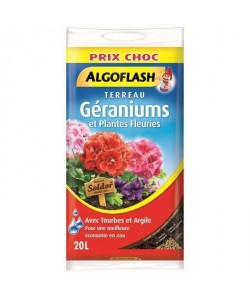 ALGOFLASH Terreau Géraniums et Plantes Fleuries  20L