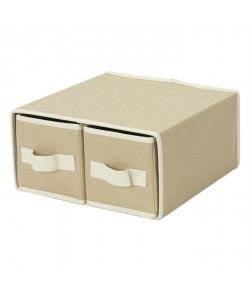 BAGGY Lot de 2 tiroirs renfort carton 43x29 cm beige