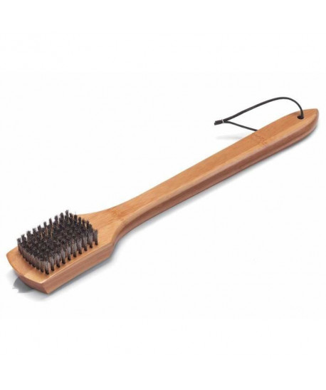 WEBER Brosse de nettoyage  Poignée en bambou  46 cm  Poils en acier inoxydable