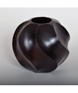 ETHNIQUE Vase décoratif en bois de manguier  H 25 cm  Marron