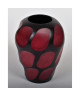 ETHNIQUE Vase décoratif en bois de manguier  H21 x Ř 14 cm  Noir et rouge
