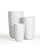 MICA Vase Diamond ronde  Blanc set de 3  45 xŘ26 cm