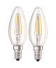 OSRAM Lot de 2 Ampoules LED E14 flamme claire 4 W équivalent a 40 W blanc chaud