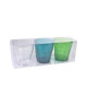 Lot de 3 verres acryliques  200 ml  Transparent / Bleu / Vert