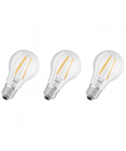 OSRAM Lot de 3 Ampoules LED E27 standard claire 7 W équivalent a 60 W blanc chaud