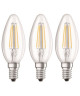 OSRAM Lot de 3 Ampoules LED E14 flamme claire 4 W équivalent a 40 W blanc chaud