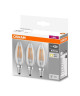 OSRAM Lot de 3 Ampoules LED E14 flamme claire 4 W équivalent a 40 W blanc chaud