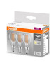 OSRAM Lot de 3 Ampoules LED E14 sphérique claire 4 W équivalent a 40 W blanc chaud