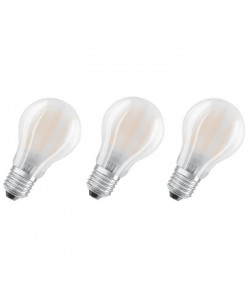 OSRAM Lot de 3 Ampoules LED E27 standard dépolie 7 W équivalent a 60 W blanc chaud