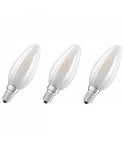 OSRAM Lot de 3 Ampoules LED E14 flamme dépolie 4 W équivalent a 40 W blanc chaud