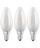 OSRAM Lot de 3 Ampoules LED E14 flamme dépolie 4 W équivalent a 40 W blanc chaud