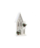 Maison de Noël lumineuse en bois blanc 18x9x39cm