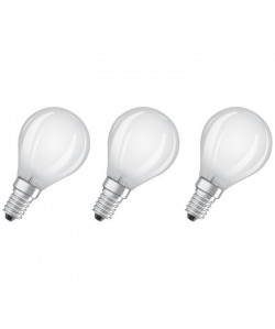 OSRAM Lot de 3 Ampoules LED E14 sphérique dépolie 4 W équivalent a 40 W blanc chaud