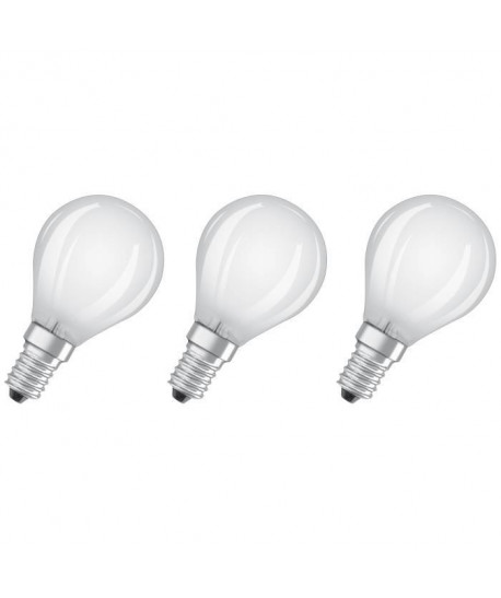 OSRAM Lot de 3 Ampoules LED E14 sphérique dépolie 4 W équivalent a 40 W blanc chaud