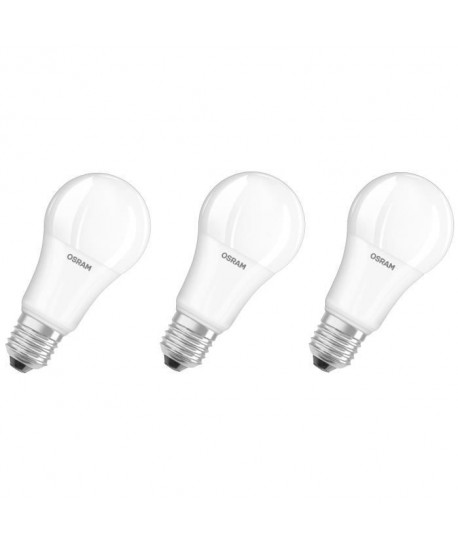 OSRAM Lot de 3 Ampoules LED E27 standard dépolie 14 W équivalent a 100 W blanc chaud