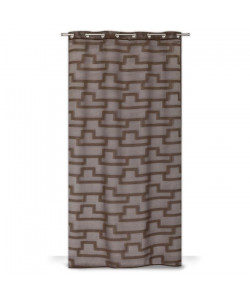 Voilage Seville  8 oeillets  Motif design  135 x 245 cm  Chocolat