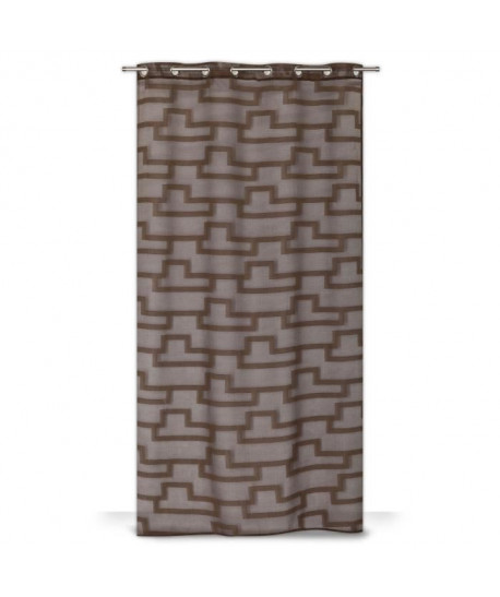 Voilage Seville  8 oeillets  Motif design  135 x 245 cm  Chocolat