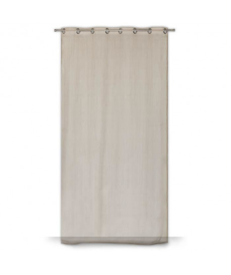 Voilage MILLEPLIS 8 oeillets effet plissé 130 x 245 cm  Beige