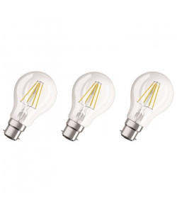 OSRAM Lot de 3 Ampoules LED B22 standard claire 7 W équivalent a 60 W blanc chaud