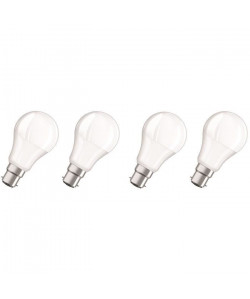 OSRAM Lot de 4 Ampoules LED B22 standard dépolie 9 W équivalent a 60 W blanc chaud