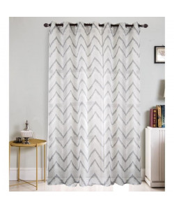 Voilage grande largeur Zig Zag  300x240 cm  Blanc