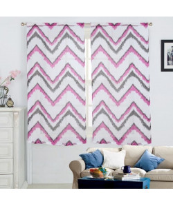 Paire de voilages Zig Zag  60x120 cm  Rose fuchsia