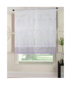 Paire de voilages macramé fleurs 60x120 cm violet