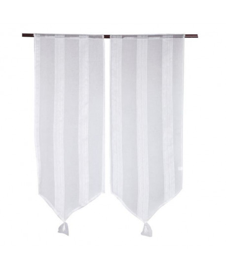 Paire de vitrages 60x160 cm blanc