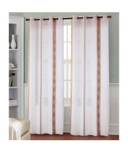 Paire de voilages rayures 140x260 cm Rose