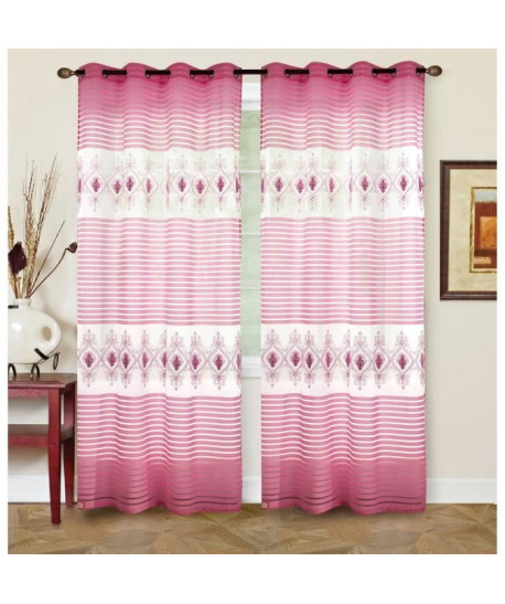 LINE Paire de voilage 140x260 cm Rose