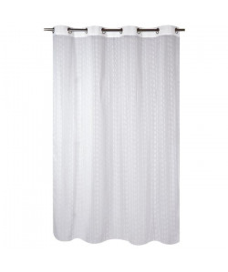 Voilage motif Tirets 140x240cm Blanc